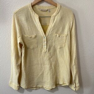 Soft Surroundings Yellow Cotton Blouse